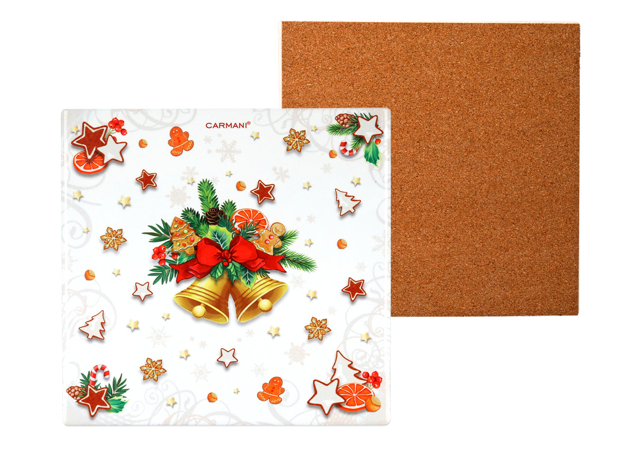 ➔ Square ceramic trivet - Christmas decoration - kitchen - Carmani