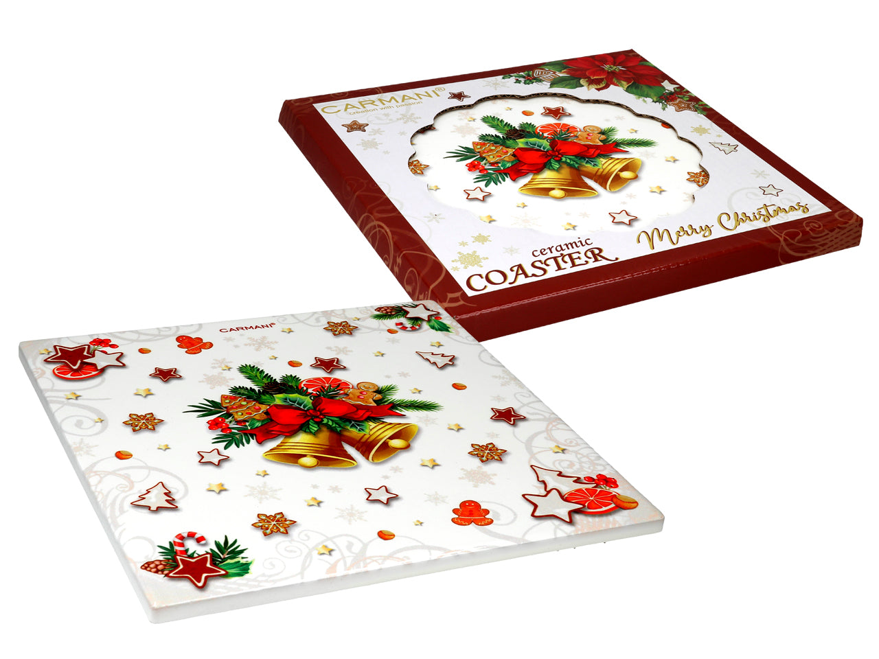 ➔ Square ceramic trivet - Christmas decoration - kitchen - Carmani