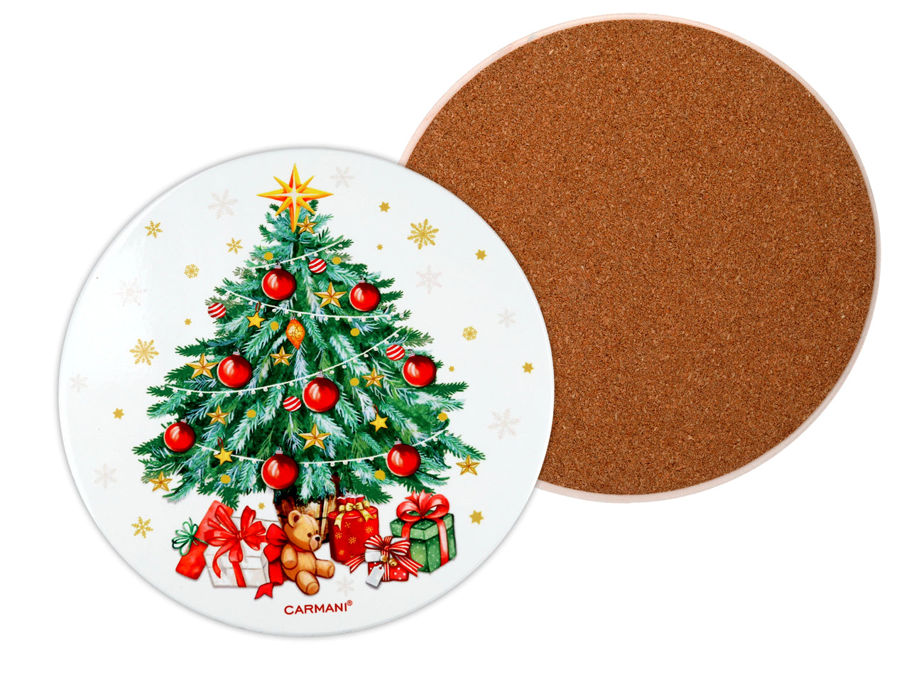 ➔ Runder Untersetzer aus Keramik - Elegantes Weihnachten - Küche - Carmani