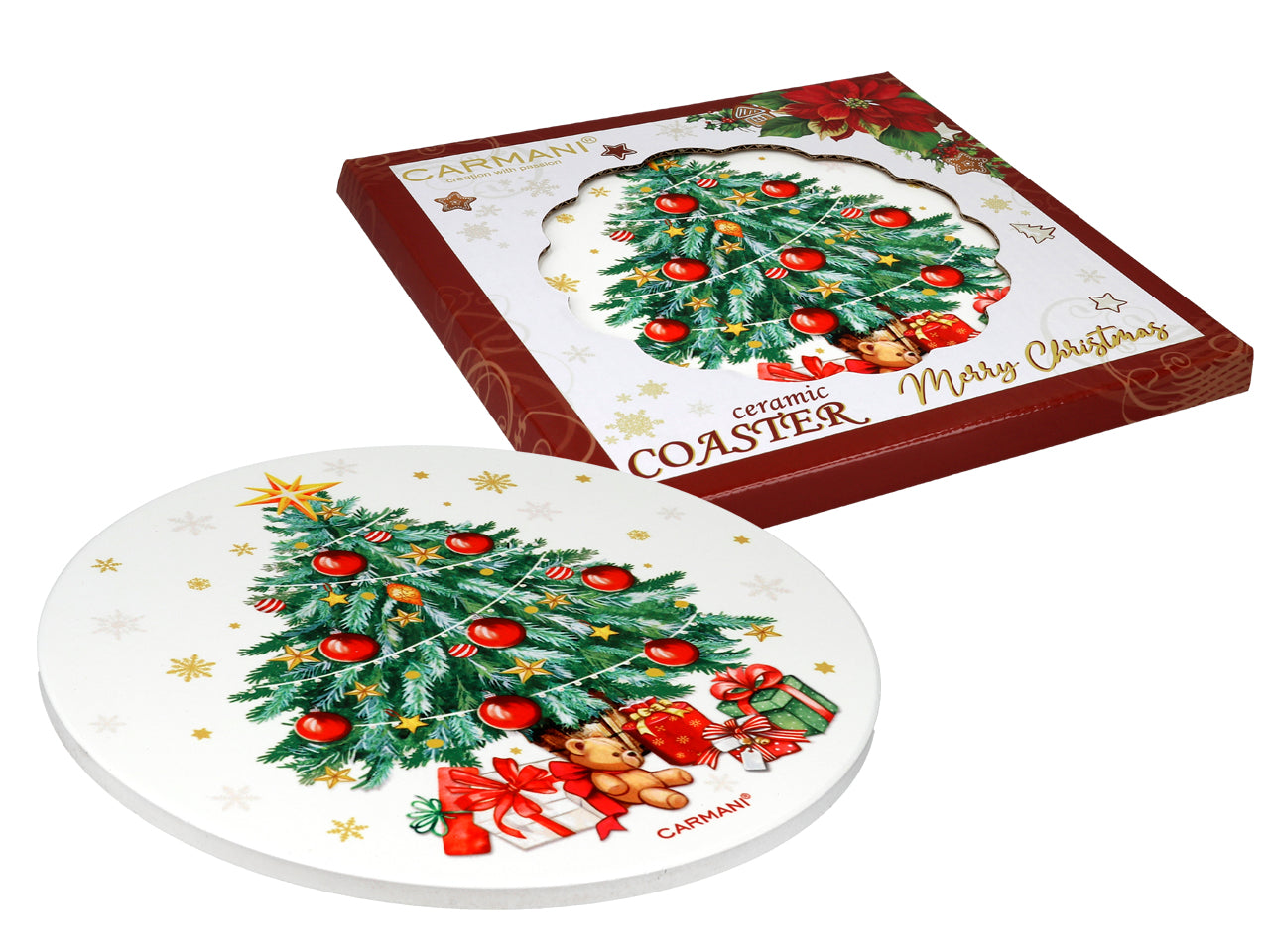 ➔ Runder Untersetzer aus Keramik - Elegantes Weihnachten - Küche - Carmani
