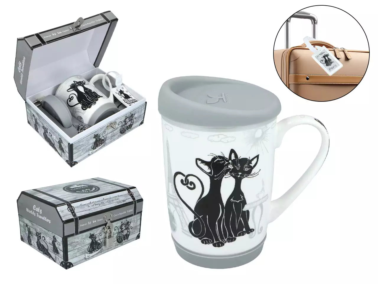 ➔ Tazza -Travelling - Crazy Cats, Parigi (CARMANI)