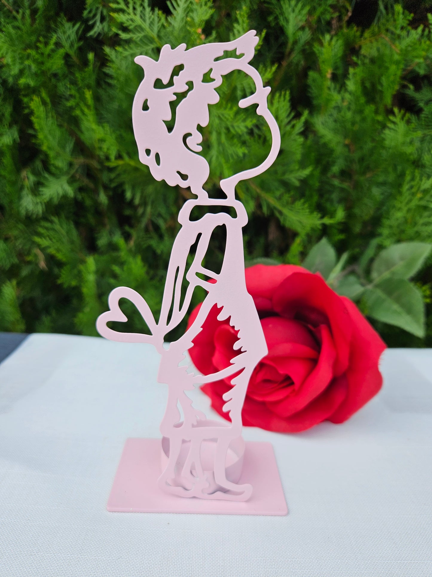 ➔ Porta tealight in metallo "Bambini innamorati"