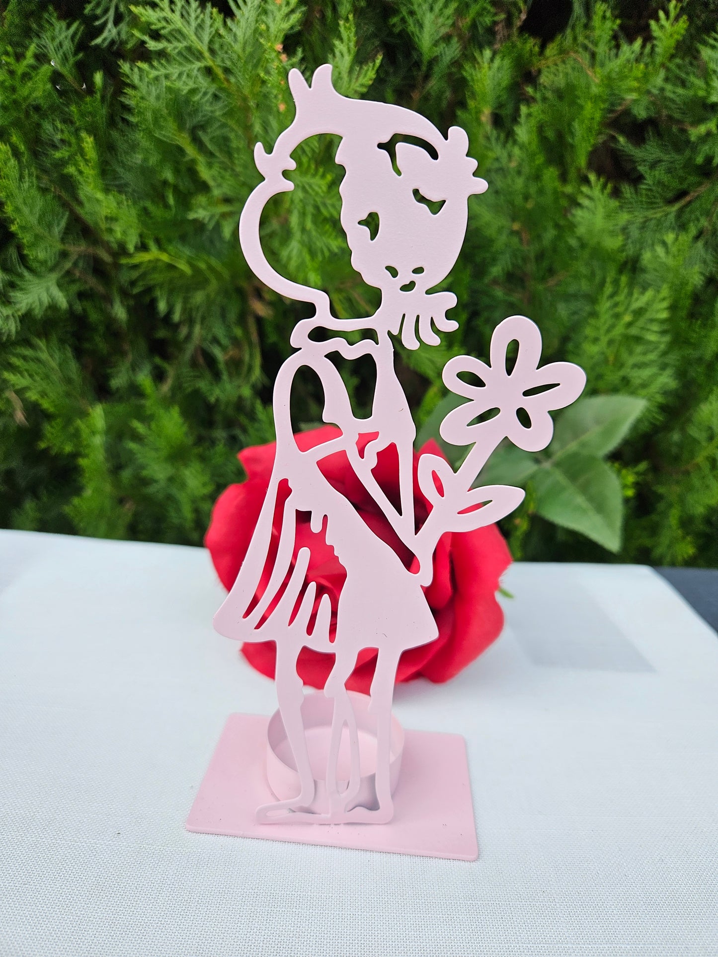➔ Porta tealight in metallo "Bambini innamorati"
