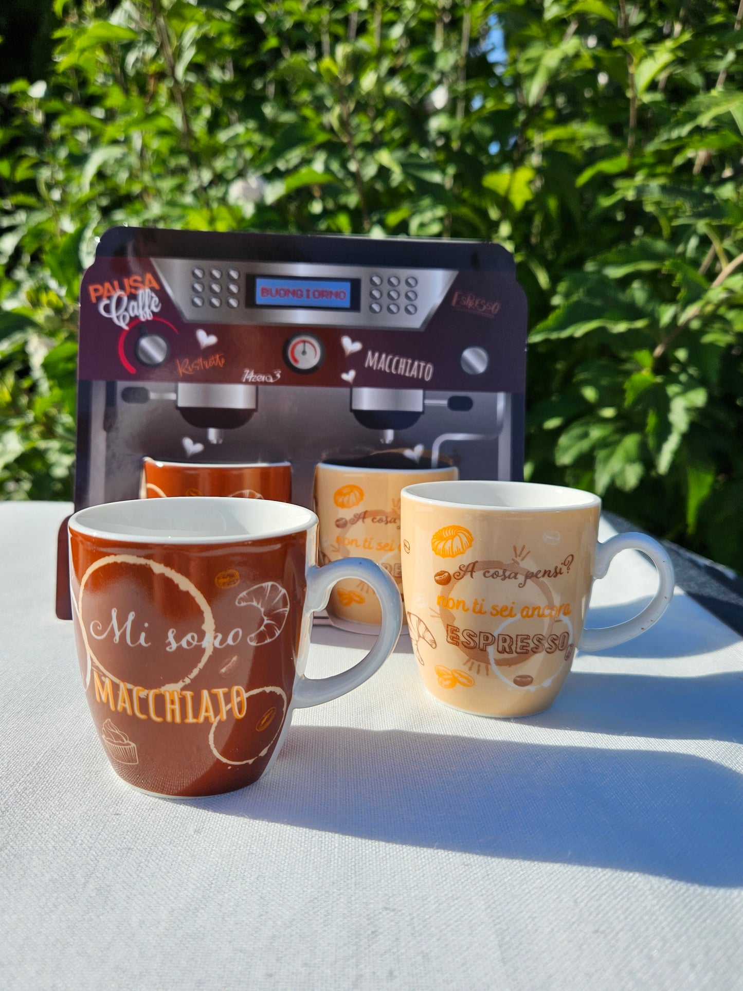➔ Set con 2 tazzine 70 ml - confezione a macchina da caffè - Art from Italy