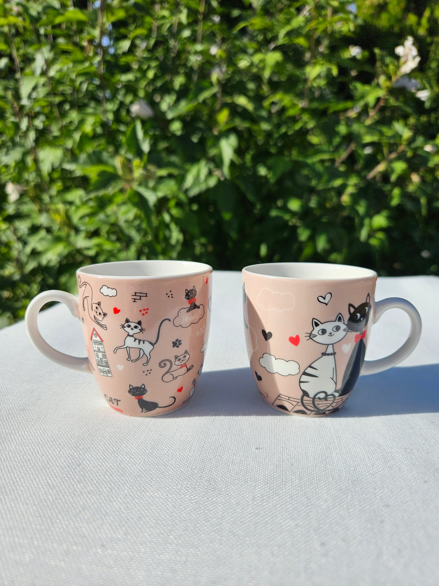 ➔ Set con 2 tazzine 70 ml decoro gatti - confezione regalo - Art from Italy