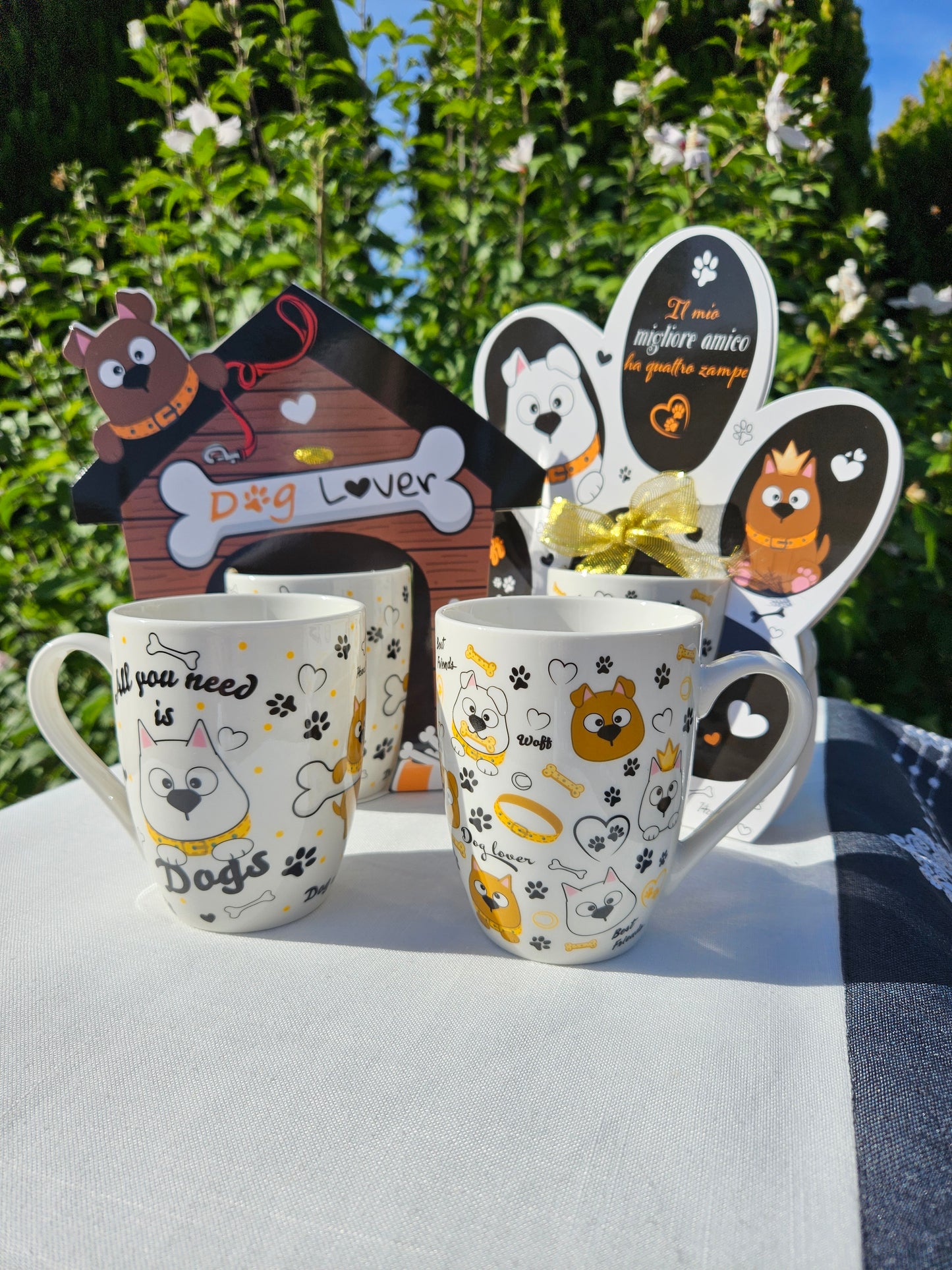 ➔ Tazza in porcellana 300 ml con decori cagnolini - Art from Italy