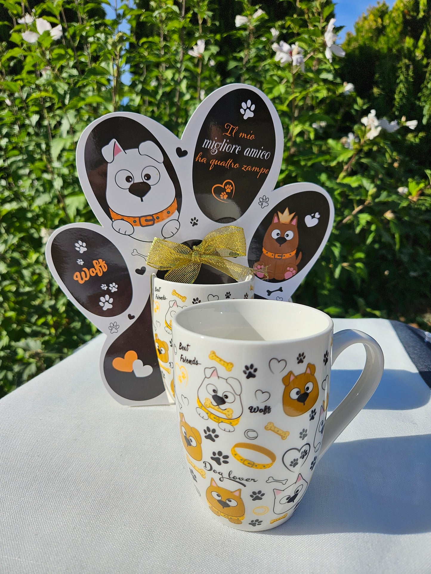 ➔ Tazza in porcellana 300 ml con decori cagnolini - Art from Italy
