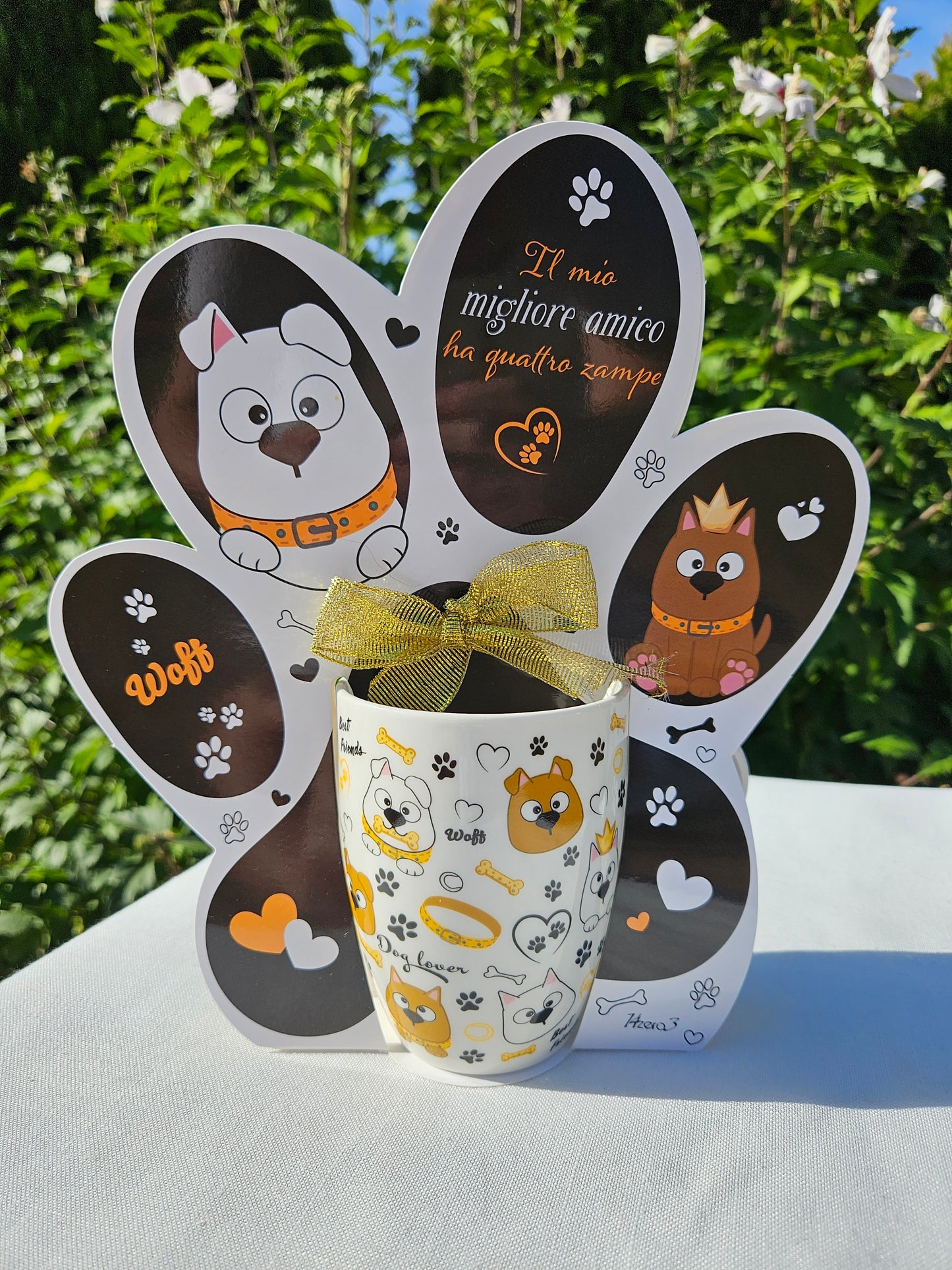 ➔ Tazza in porcellana 300 ml con decori cagnolini - Art from Italy