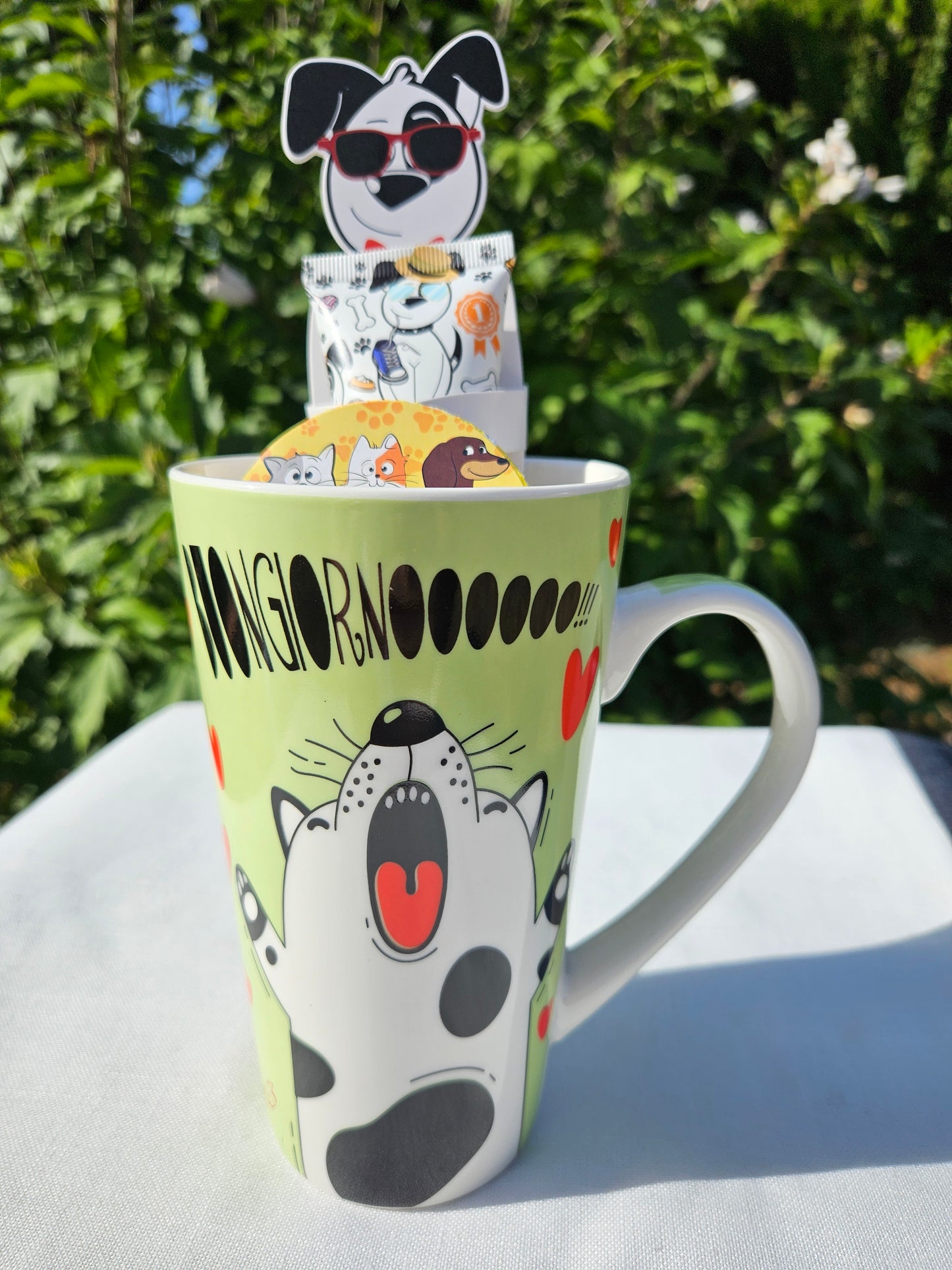 ➔ Set tazza con crema mani 25ml e mini asciugamano magico - Art from Italy
