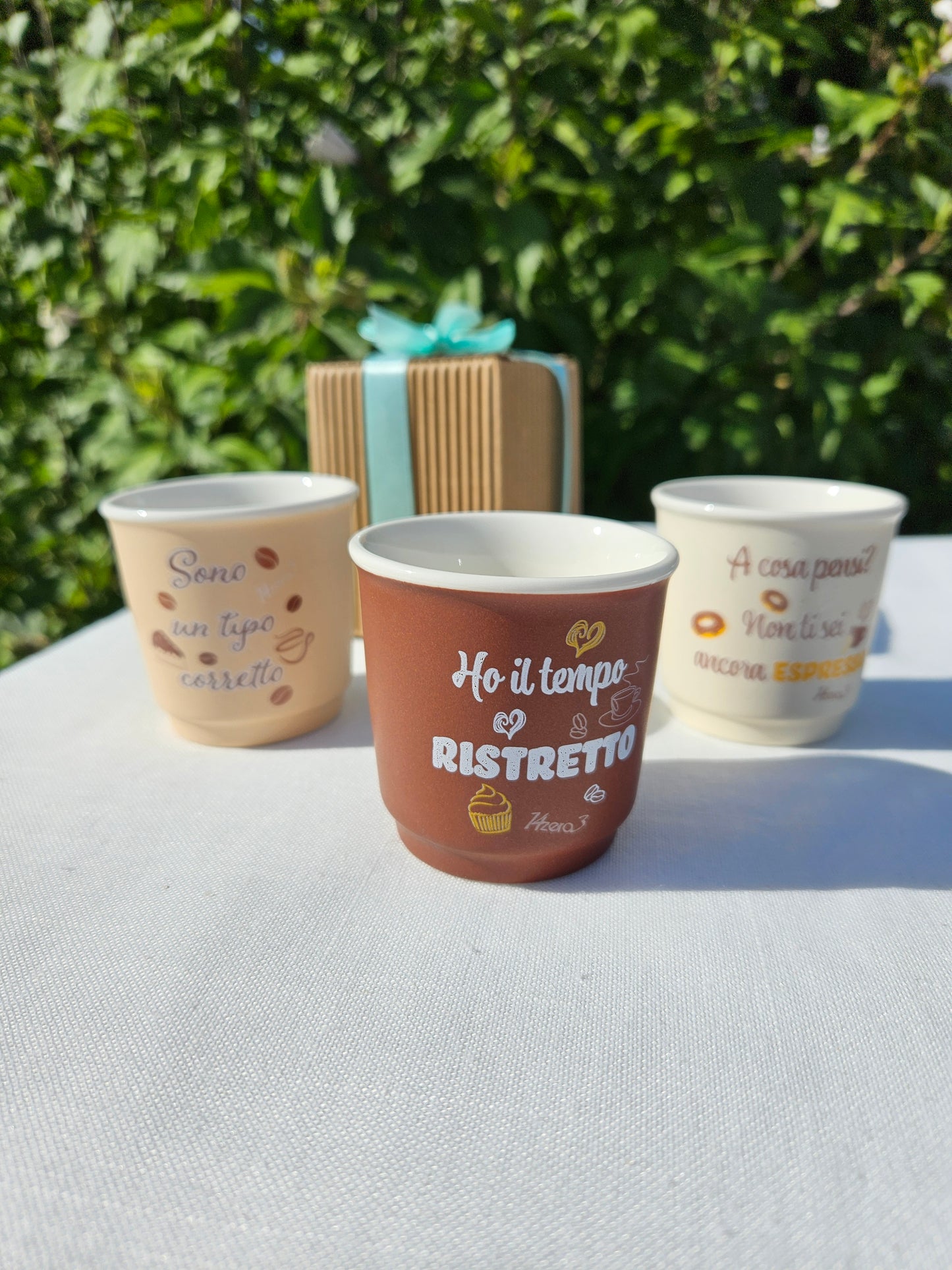 ➔ Bicchierino da caffè 90 ml in porcellana con scritte - Art from Italy