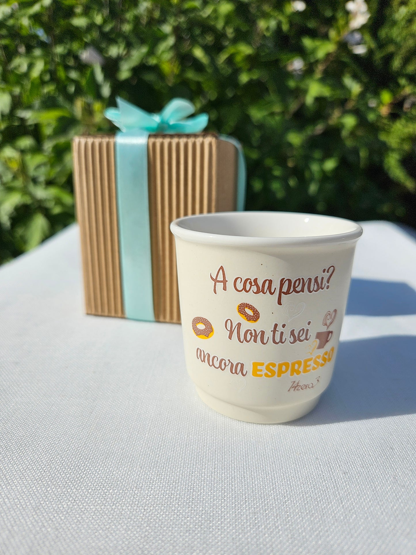 ➔ Bicchierino da caffè 90 ml in porcellana con scritte - Art from Italy