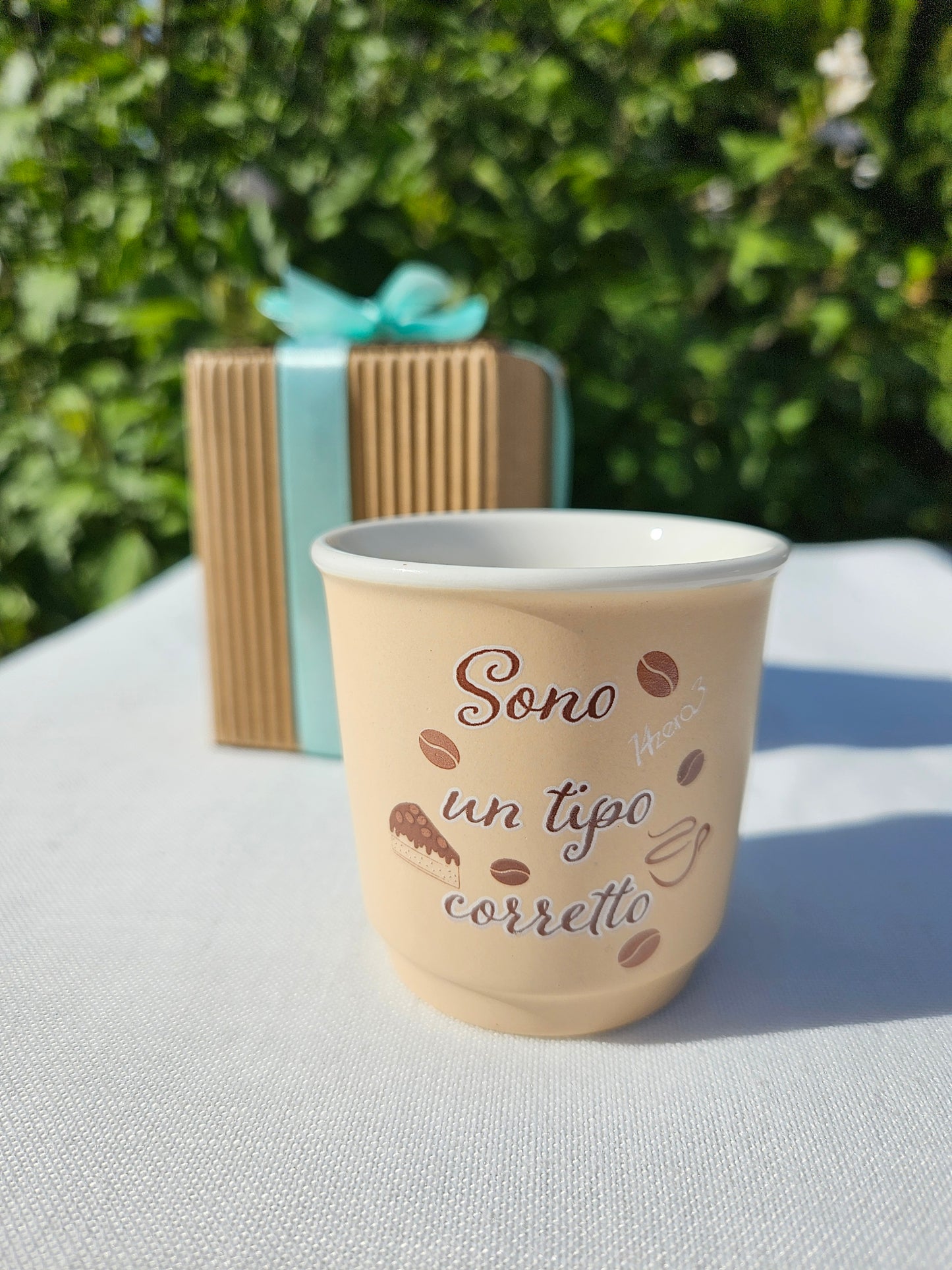 ➔ Bicchierino da caffè 90 ml in porcellana con scritte - Art from Italy