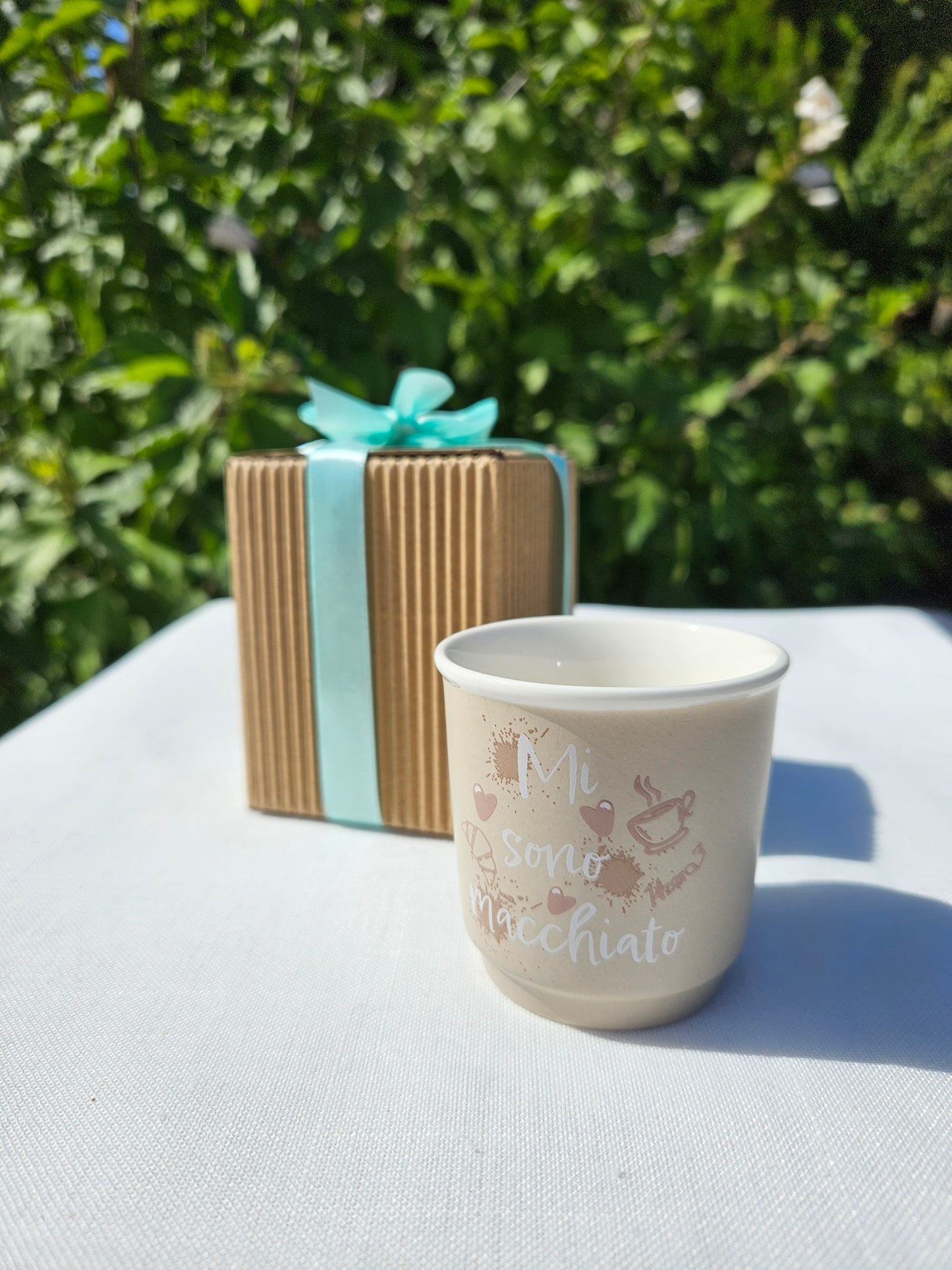 ➔ Bicchierino da caffè 90 ml in porcellana con scritte - Art from Italy