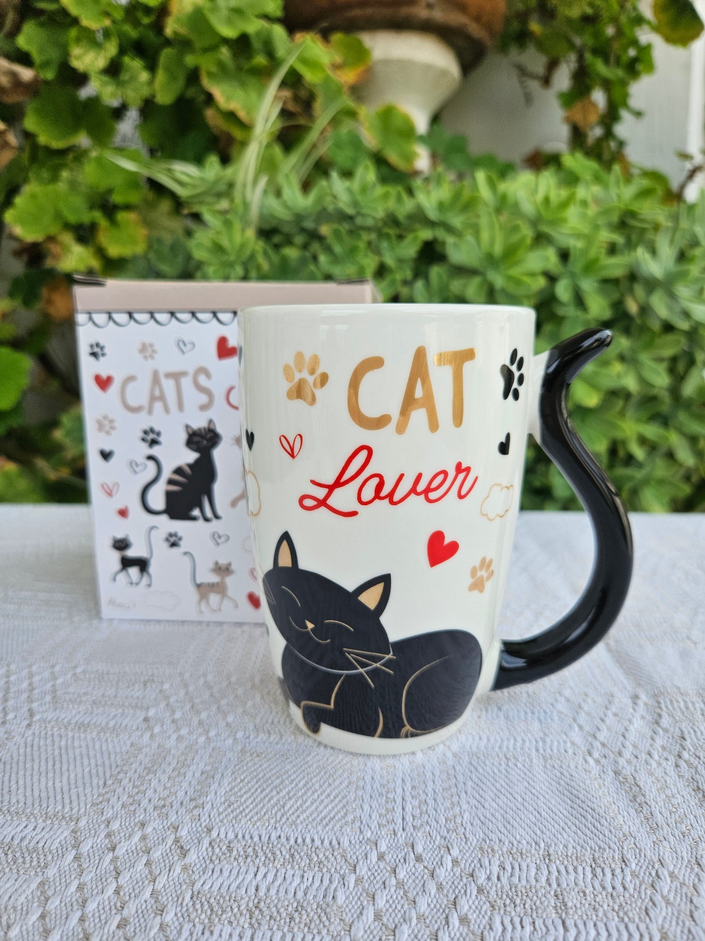 ➔ Tazza in porcellana 350 ml con manico a codina di gatto
