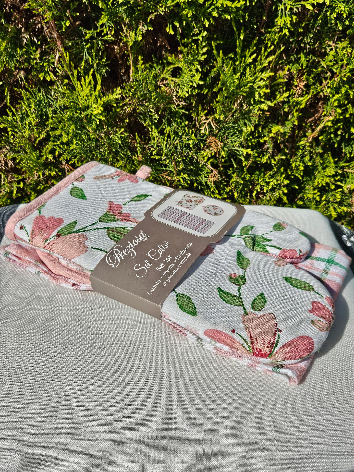 ➔ Set 3 pz Guanto + Presina + Strofinaccio - Preziosa Home