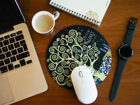➔ Round mouse pad - Gustav Klimt, The Tree of Life - Carmani