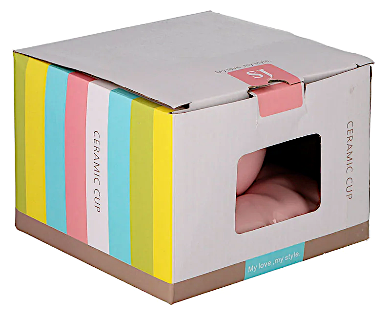 ➔ Tazza in ceramica con piattino e cucchiaino - colore rosa - Hanipol