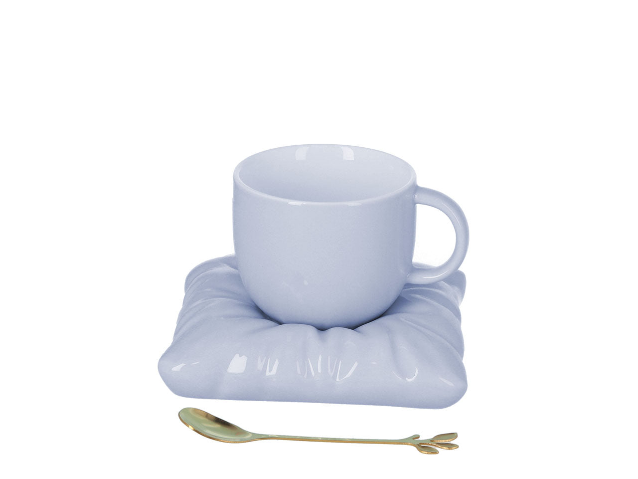➔ Tazza in ceramica con piattino e cucchiaino - colore lilla