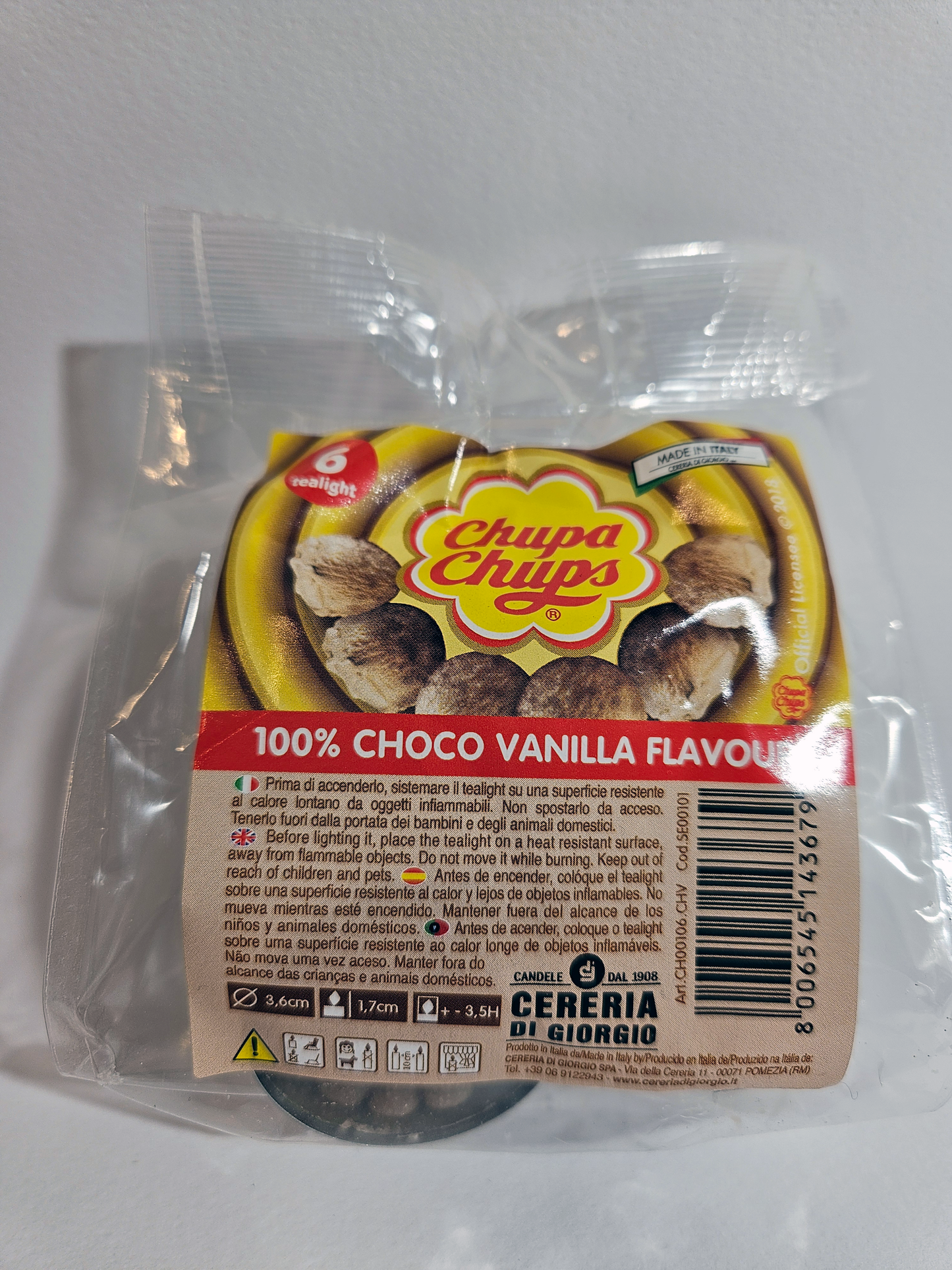 ➔ Tea light profumati Chupa Chups, 6 pz - Choco Vaniglia