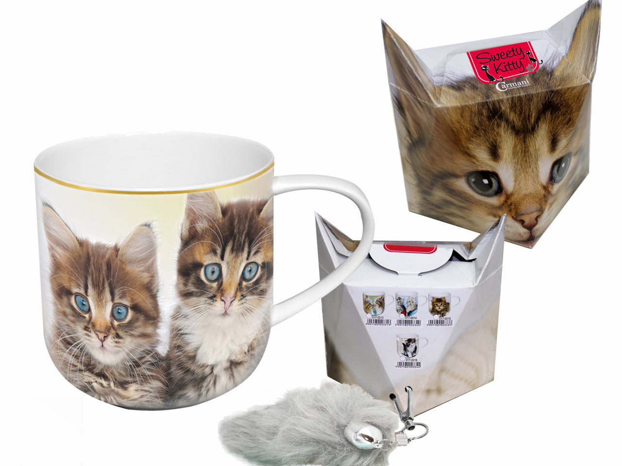 ➔ Tazza e charm/portachiavi Sweety Kitty - Due gattini - Carmani