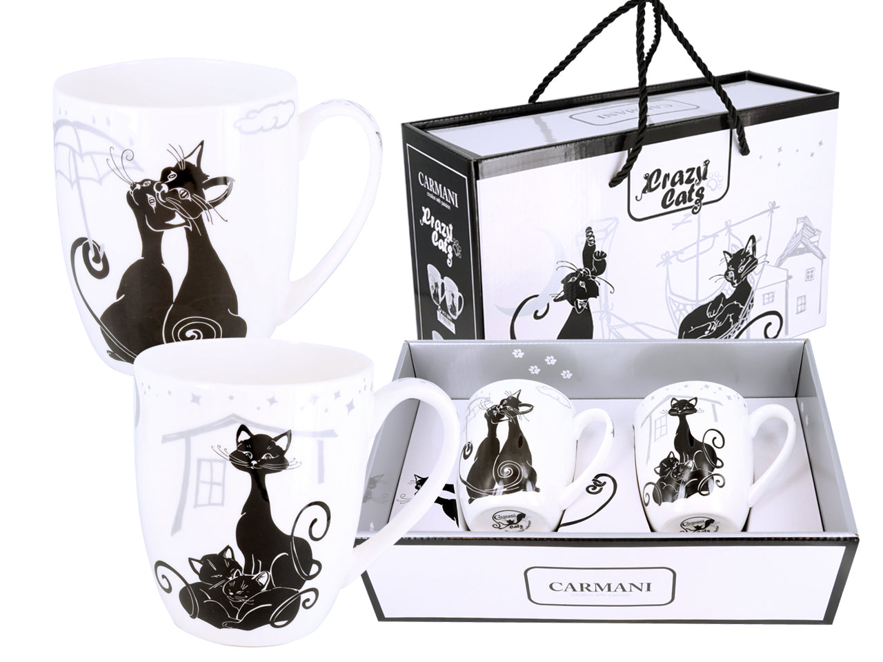➔ Set 2 tazze Crazy Cats - Carmani