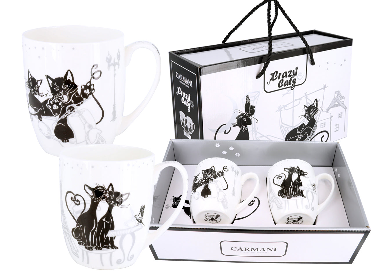 ➔ Set 2 tazze Crazy Cats - Dolce vita - Carmani