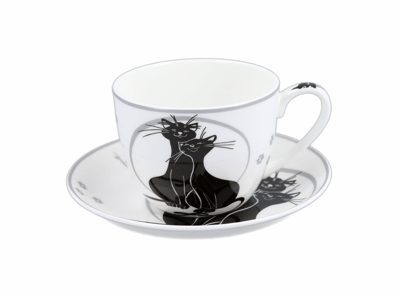➔ Tazza grande con piattino - Crazy cats - Gatti romanticoni - Carmani