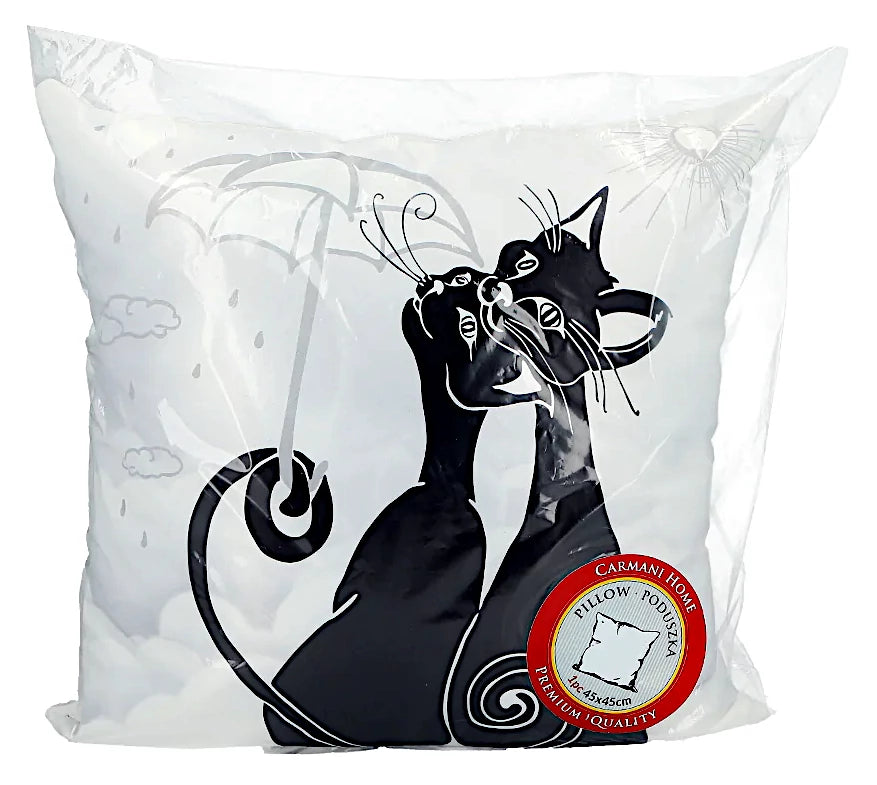 ➔ Cuscino con gatti neri sotto un ombrello - Carmani - Crazy cats