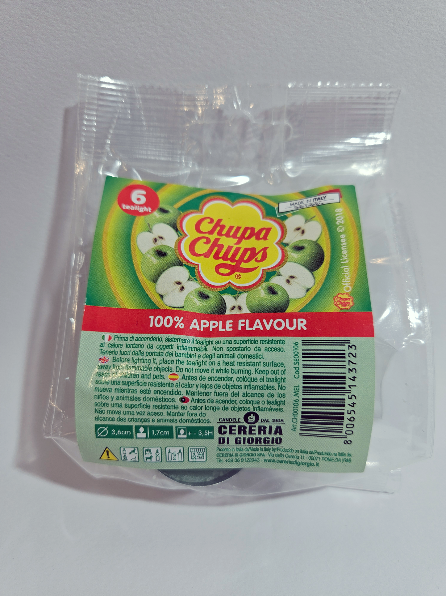 ➔ Tea light profumati Chupa Chups, 6 pz - Mela