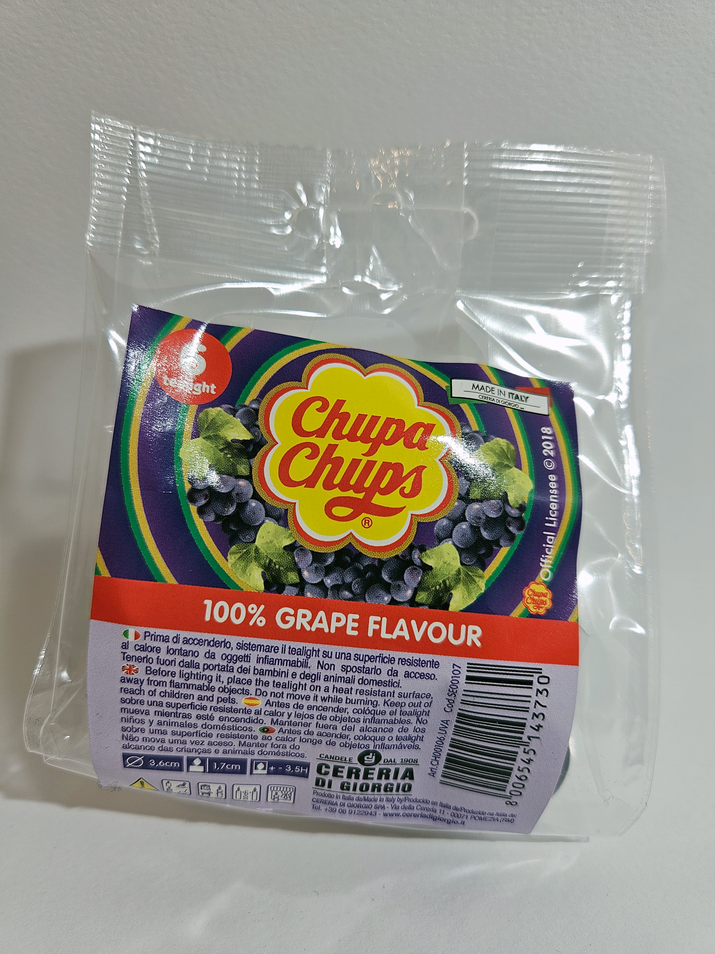 ➔ Tea light profumati Chupa Chups, 6 pz - Uva