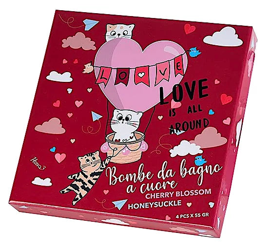 ➔ Heart-shaped bath bombs - Red gift pack - Valentine's Day