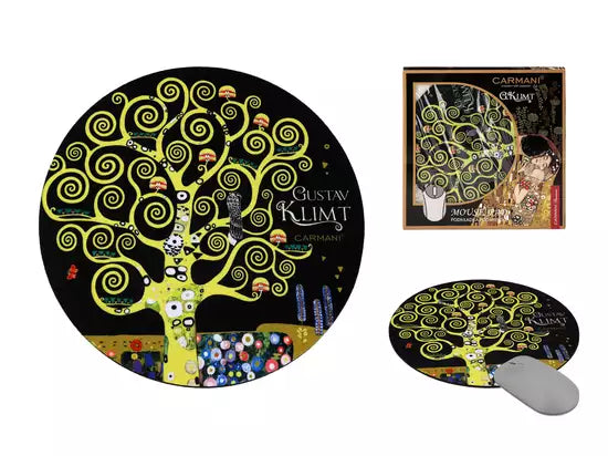 ➔ Round mouse pad - Gustav Klimt, The Tree of Life - Carmani