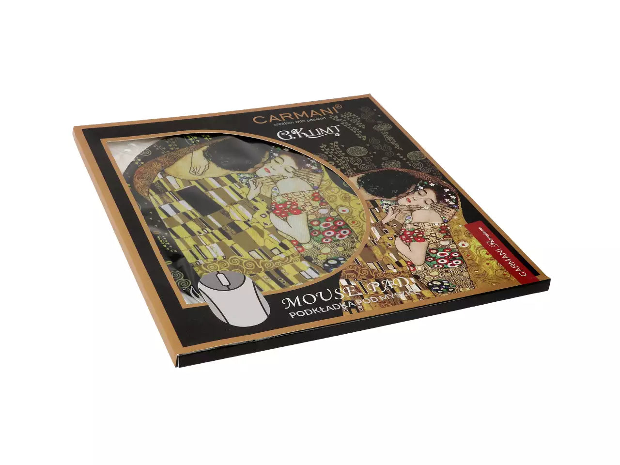 ➔ Round mouse pad - Gustav Klimt, Kiss - Carmani