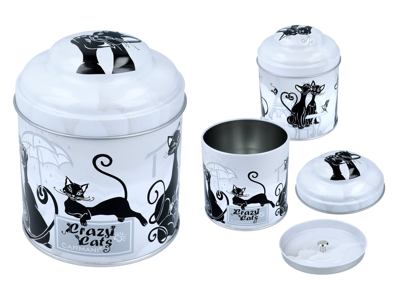 ➔ Recipiente de lata - Crazy Cats - Cozinha - Carmani