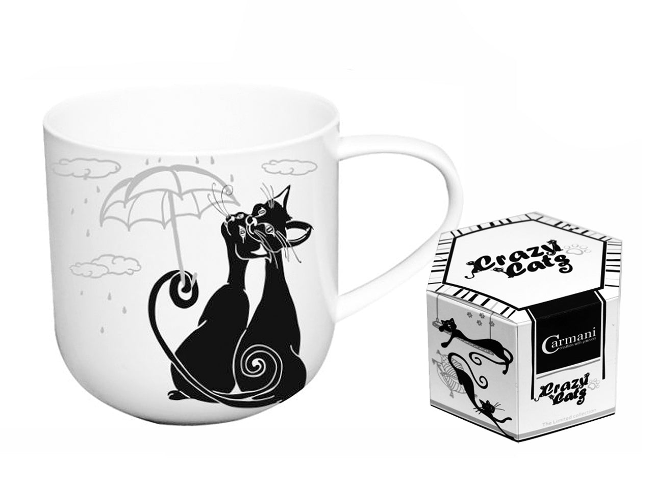 ➔ Tazza con gatti sotto l'ombrello - Crazy Cats - Tisane - Carmani