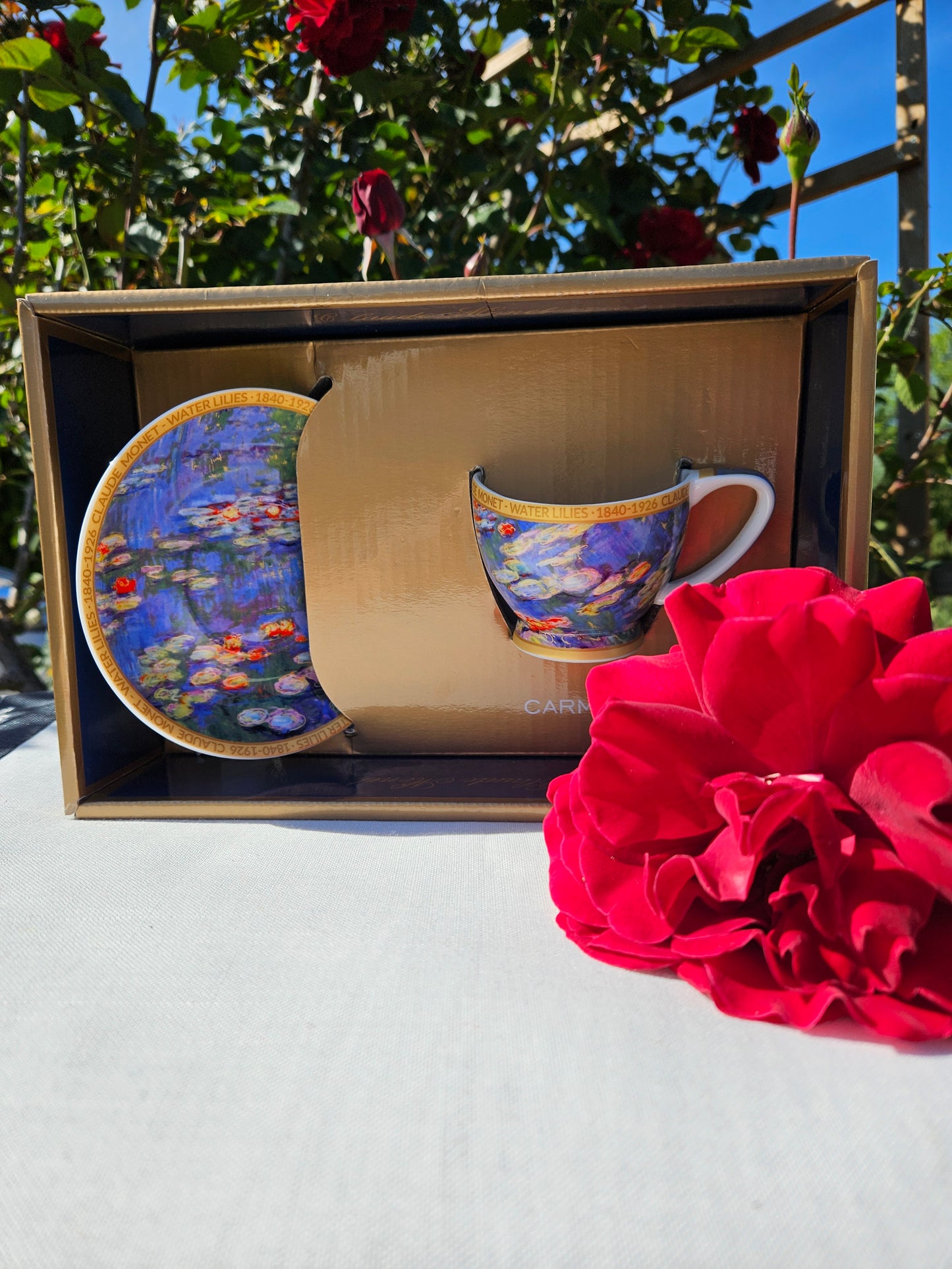 ➔ Espresso cup with saucer - Vanessa - Claude Monet, Water Lilies - Carmani
