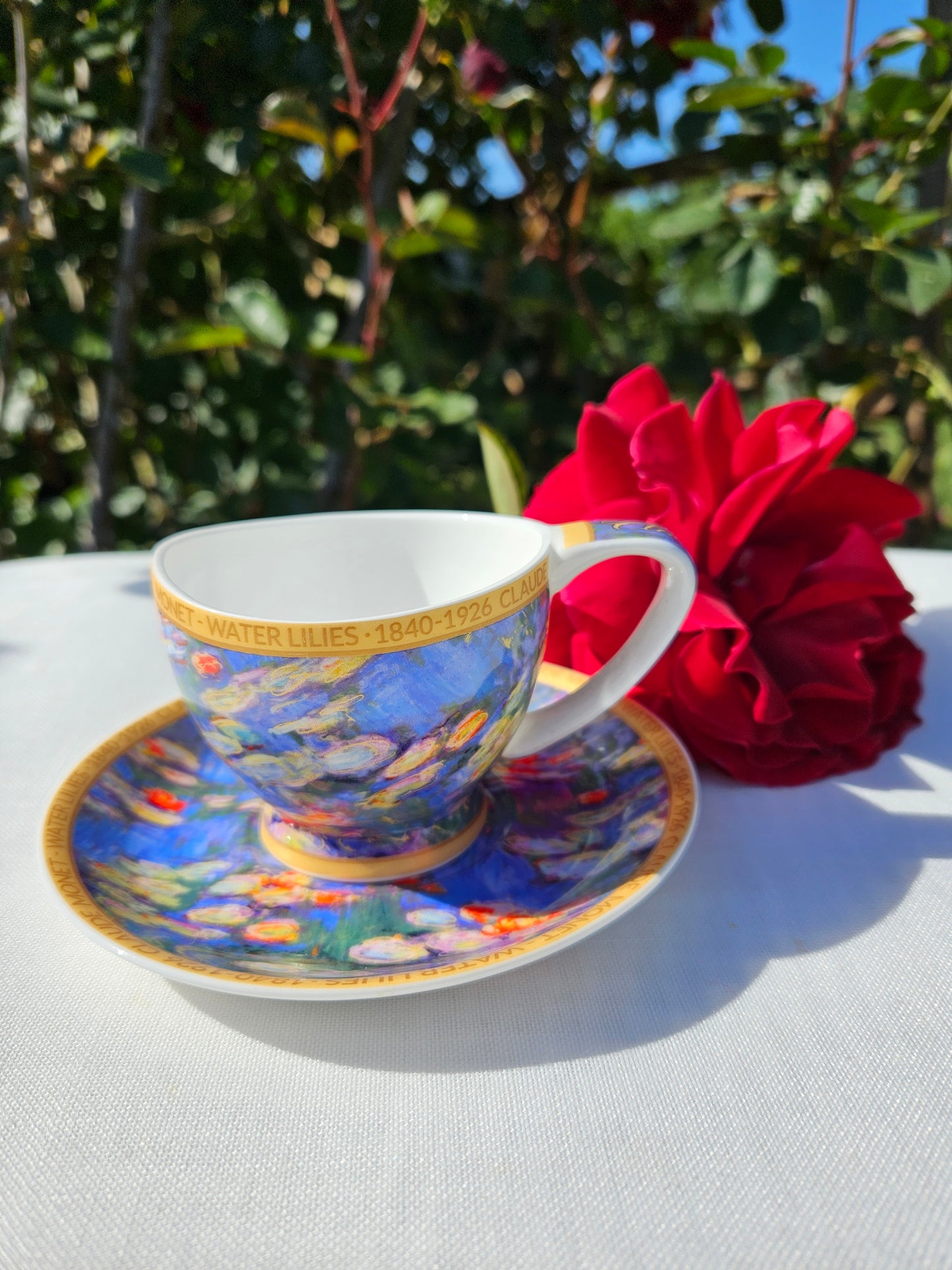 ➔ Espresso cup with saucer - Vanessa - Claude Monet, Water Lilies - Carmani