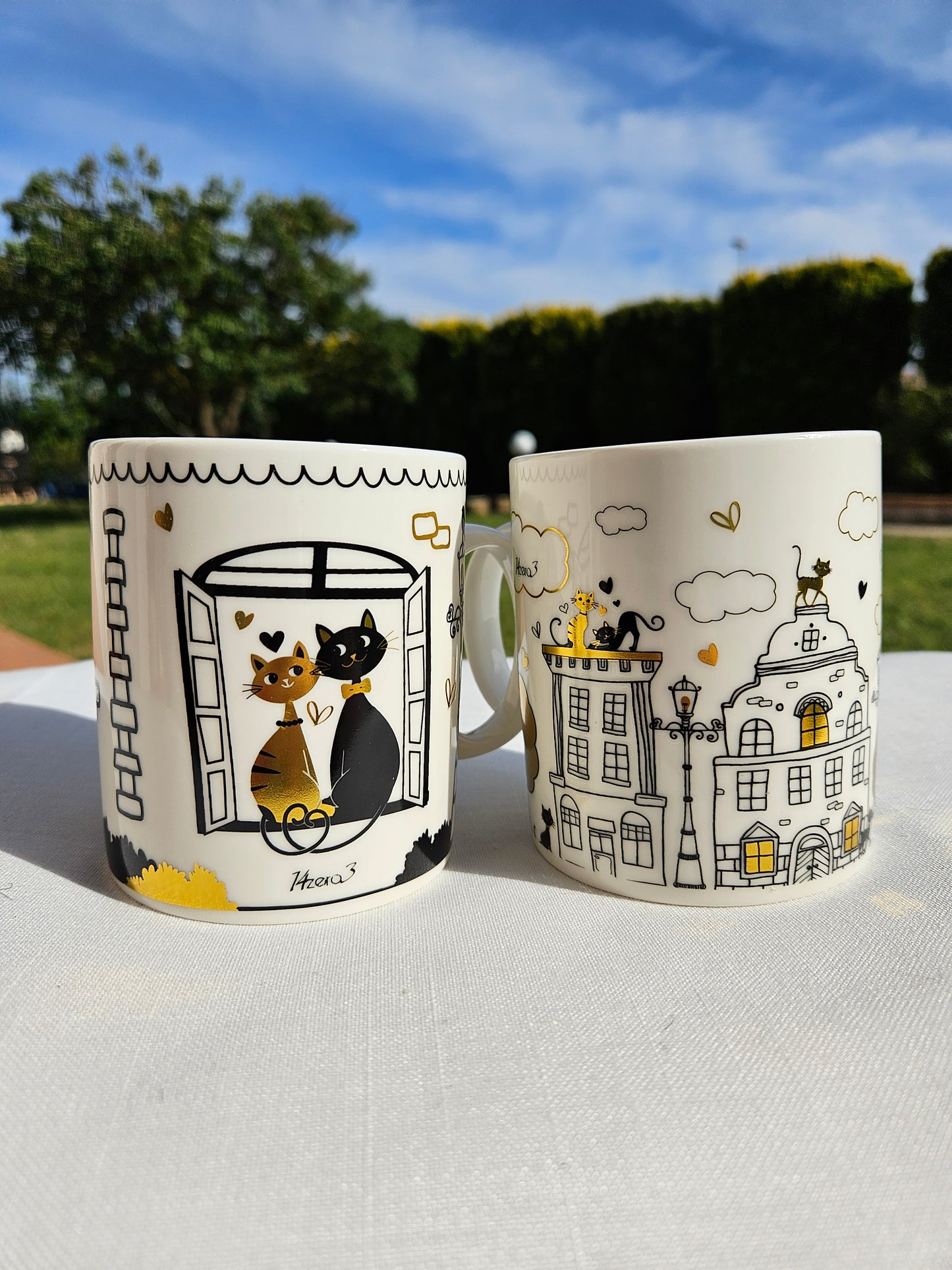 ➔ Tazza in porcellana Gatti innamorati