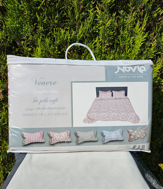 ➔ Completo letto matrimoniale in pile antipilling- Venere - Novia