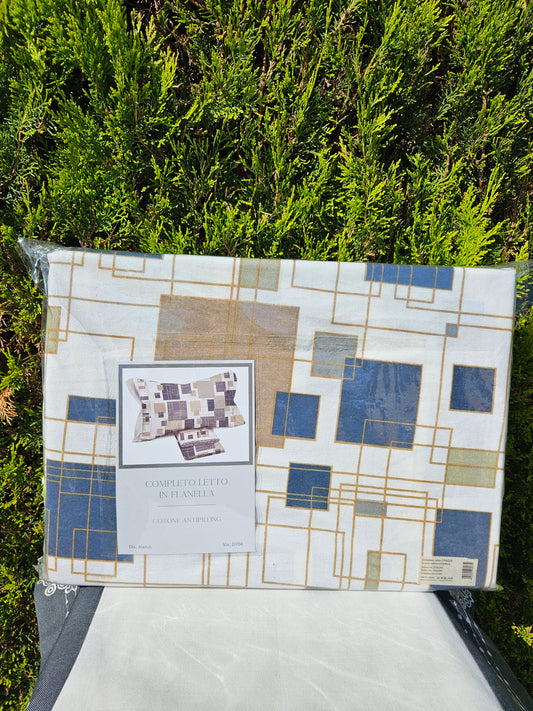 ➔ Completo letto matrimoniale in flanella - Venere - Novia