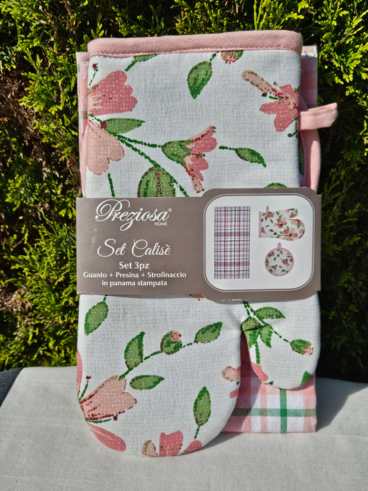 ➔ Set 3 pz Guanto + Presina + Strofinaccio - Preziosa Home