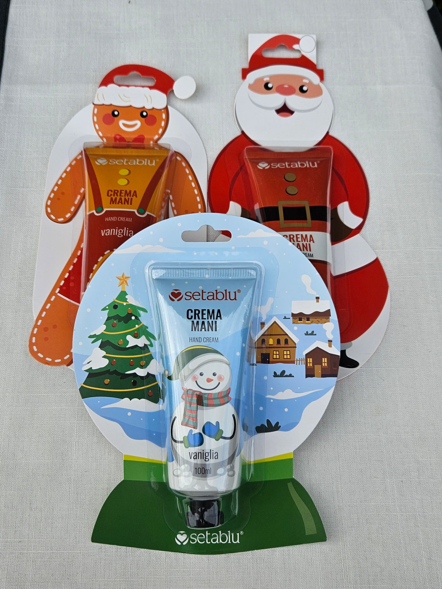 ➔ Crema mani 100 ml al profumo di vaniglia - Confezione natalizia - Setablu