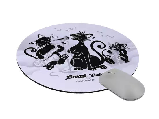 ➔ Tappetino rotondo per il mouse -Crazy cats - Carmani