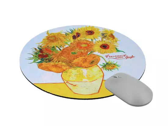 ➔Tappetino rotondo per il mouse -Vincent van Gogh, Girasoli- Carmani