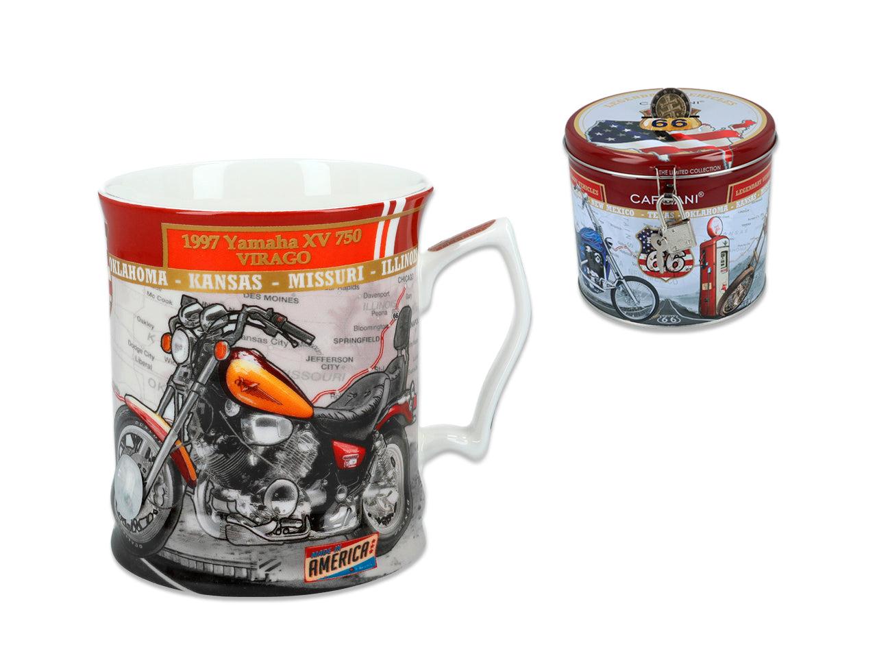 ➔ Mug Yamaha XV 750 Virago 1997 Route 66 Carmani