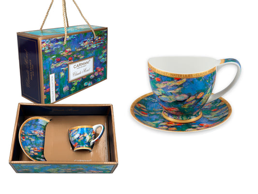 ➔ Tazzina per caffè con piattino- Vanessa - Claude Monet, Gigli d'acqua - Carmani