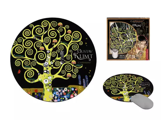 ➔ Tappetino rotondo per il mouse - Gustav Klimt, L'albero della vita - Carmani