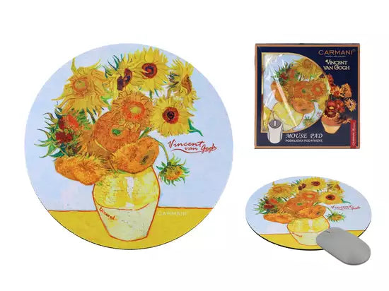 ➔Tappetino rotondo per il mouse -Vincent van Gogh, Girasoli- Carmani